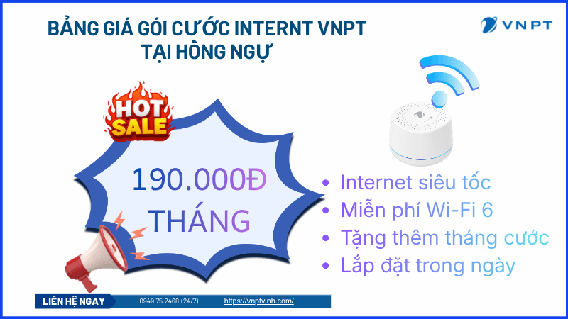 Lắp mạng VNPT Hồng Ngự, Đồng Tháp