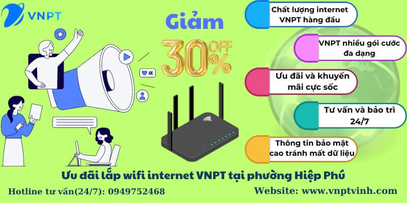 Lắp wifi internet VNPT phường Hiệp Phú