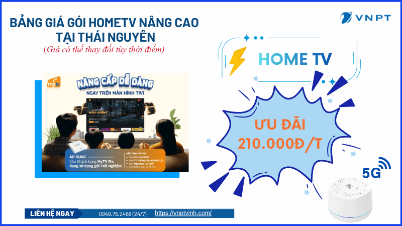 Gói cước HomeTV tại Thái Nguyên Gói cước HomeTV tại Thái Nguyên