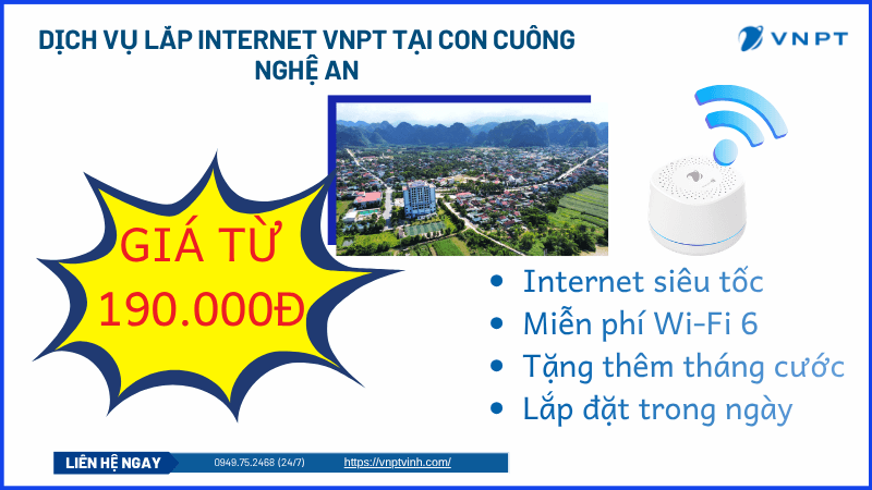 Lắp đặt mạng VNPT Con Cuông