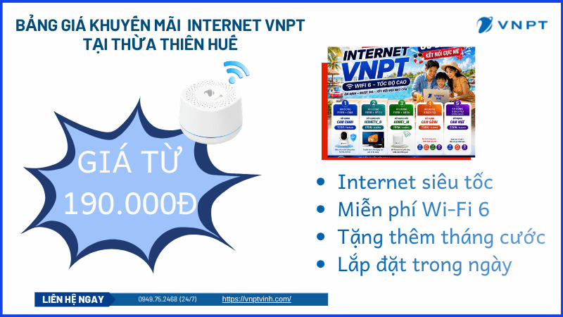 Bảng giá VNPT Thừa Thiên Huế Bảng giá VNPT Thừa Thiên Huế