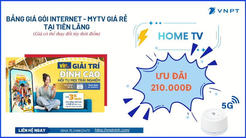 Lắp đặt mạng VNPT Tiên Lãng