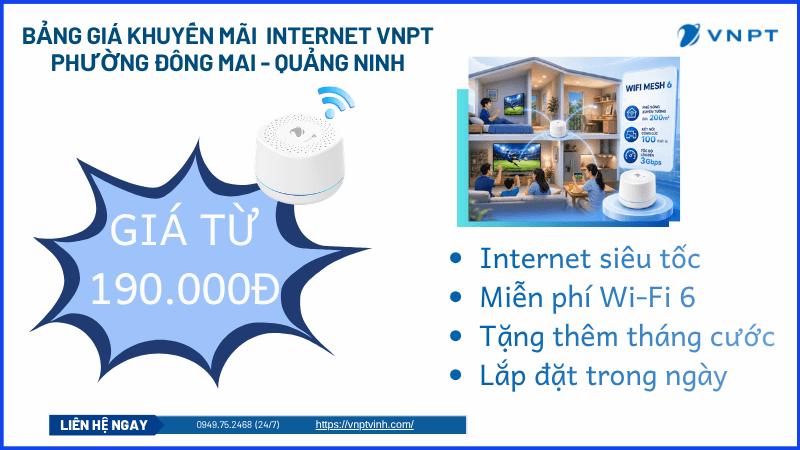 Lắp mạng VNPT phường Đông Mai Lắp mạng VNPT phường Đông Mai